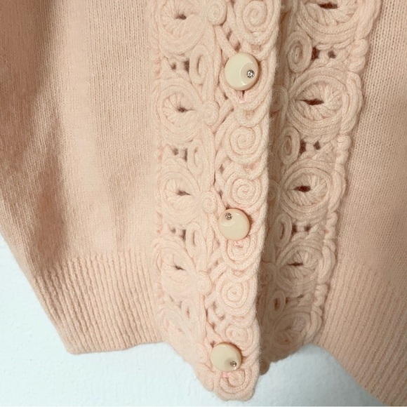 Cottagecore vintage knit sweater pink M - Picture 3 of 8